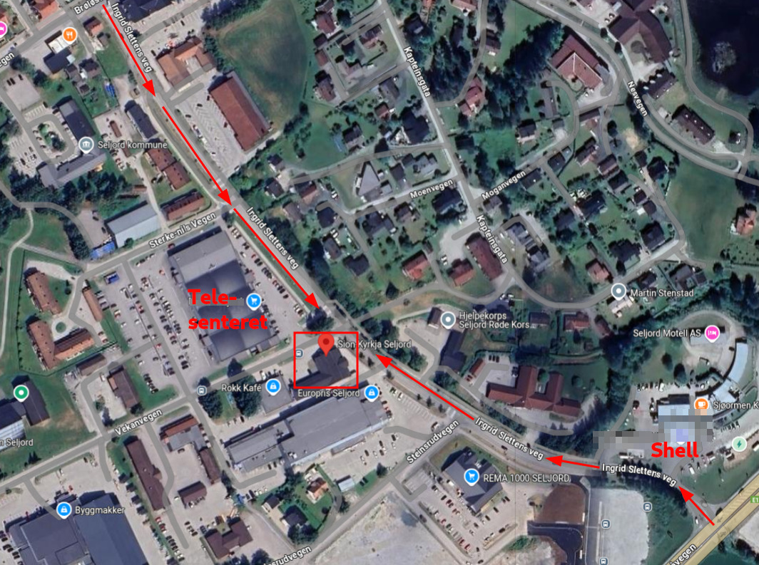 Du finner Sion-kyrkja i Vekanvegen 2A, 3840 SELJORD